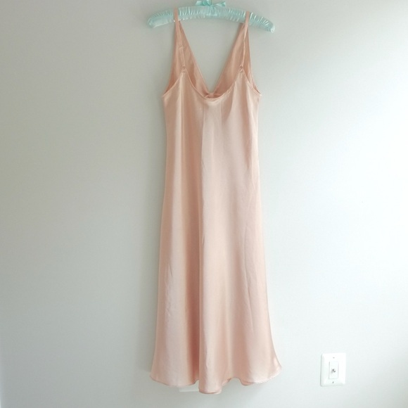 1990s Vintage Enchanted Peach Full Length Slip Dress - Picture 7 of 7